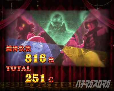 パチスロからくりサーカス 終了画面 真夜中のサーカス