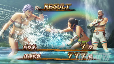 スマスロ モンスターハンターライズ│ボーナス終了画面 AT終了画面 Lara＆ミランダ＆隊長(インナー)