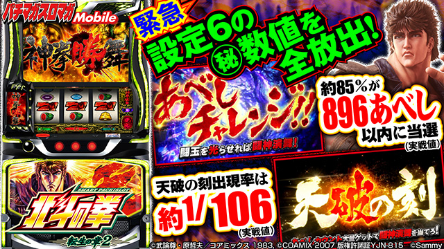 設定6分析・設定差まとめ(超重要数値マル秘FILE)北斗転生2（スマスロ
