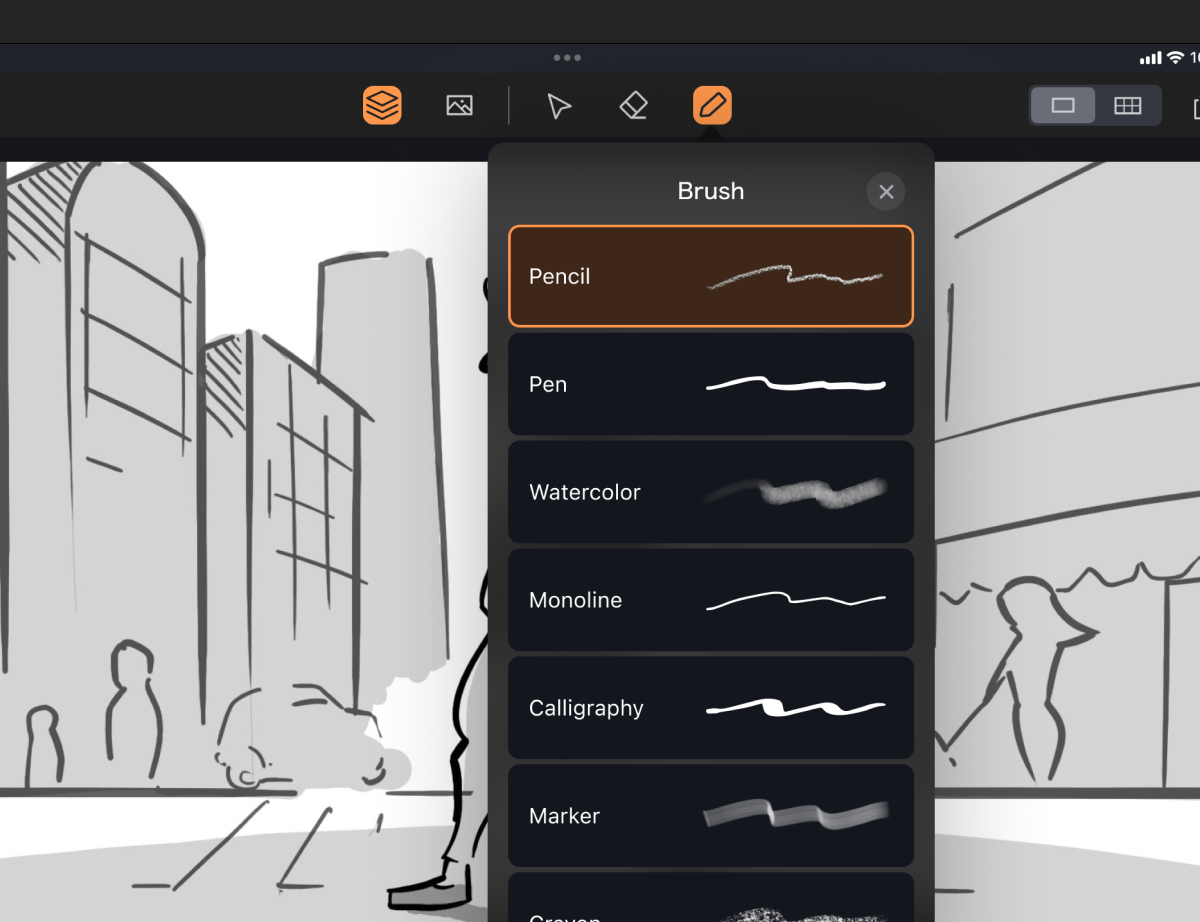 A full range of tools for drawing