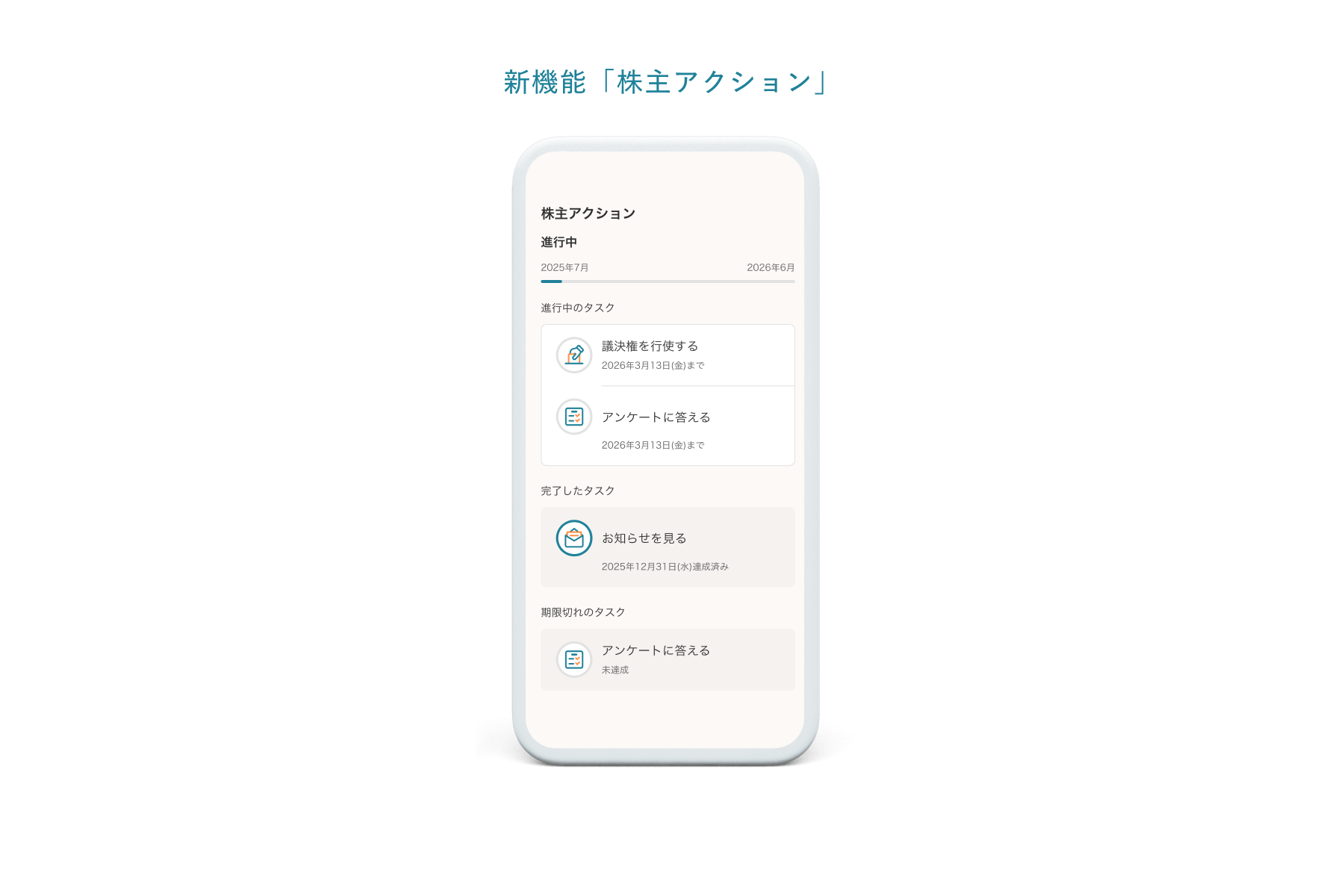 株主アクション機能